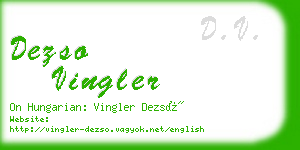 dezso vingler business card